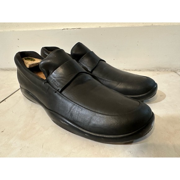 Prada Black leather slide on loafers men black slides US 10.5 - Picture 4 of 14